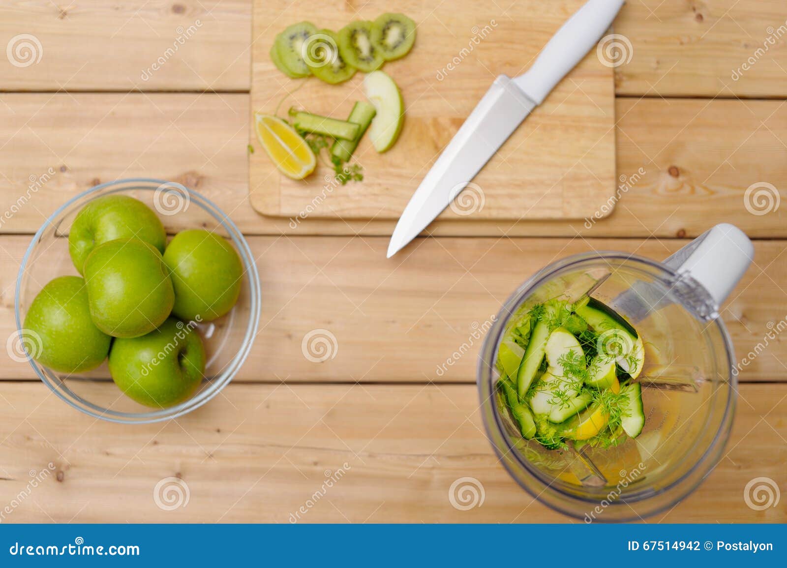 Green Colour Fruit and Vegetables in a Blender. Stock Photo Image of culinary, background