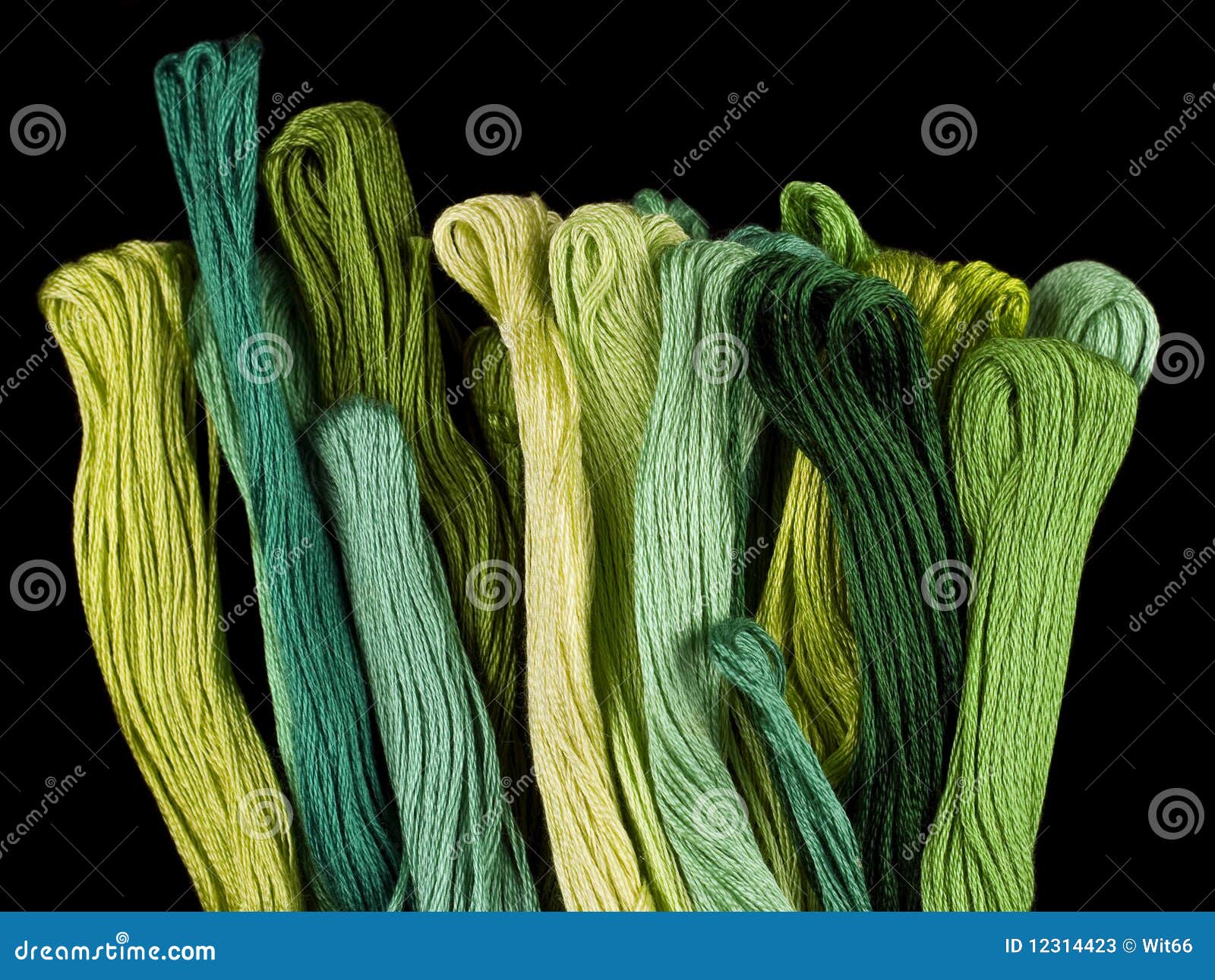 Green coloured yarns stock image. Image of craft, colour 12314423