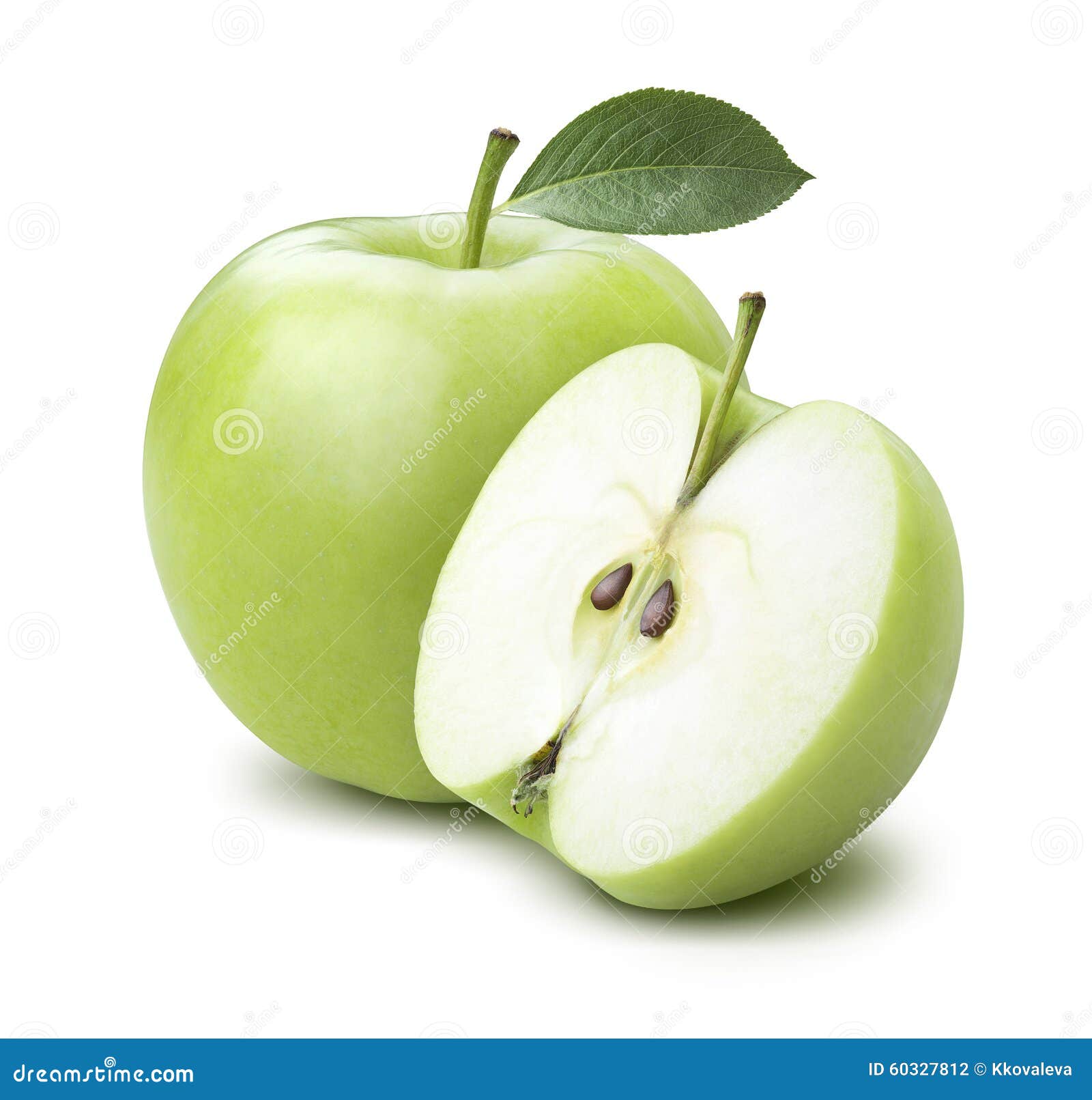 Green Cooking Apple and Half on White Background Stock Photo Image of ripe, juicy 60327812