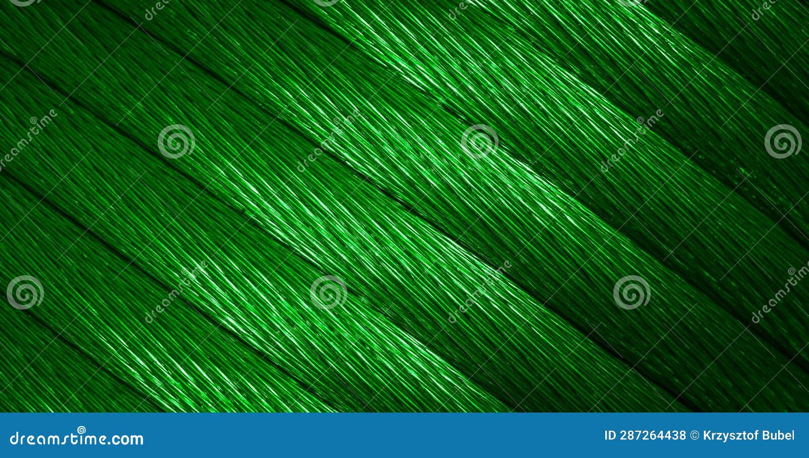 Green Copper Wires with Visible Details. Background or Texture Stock