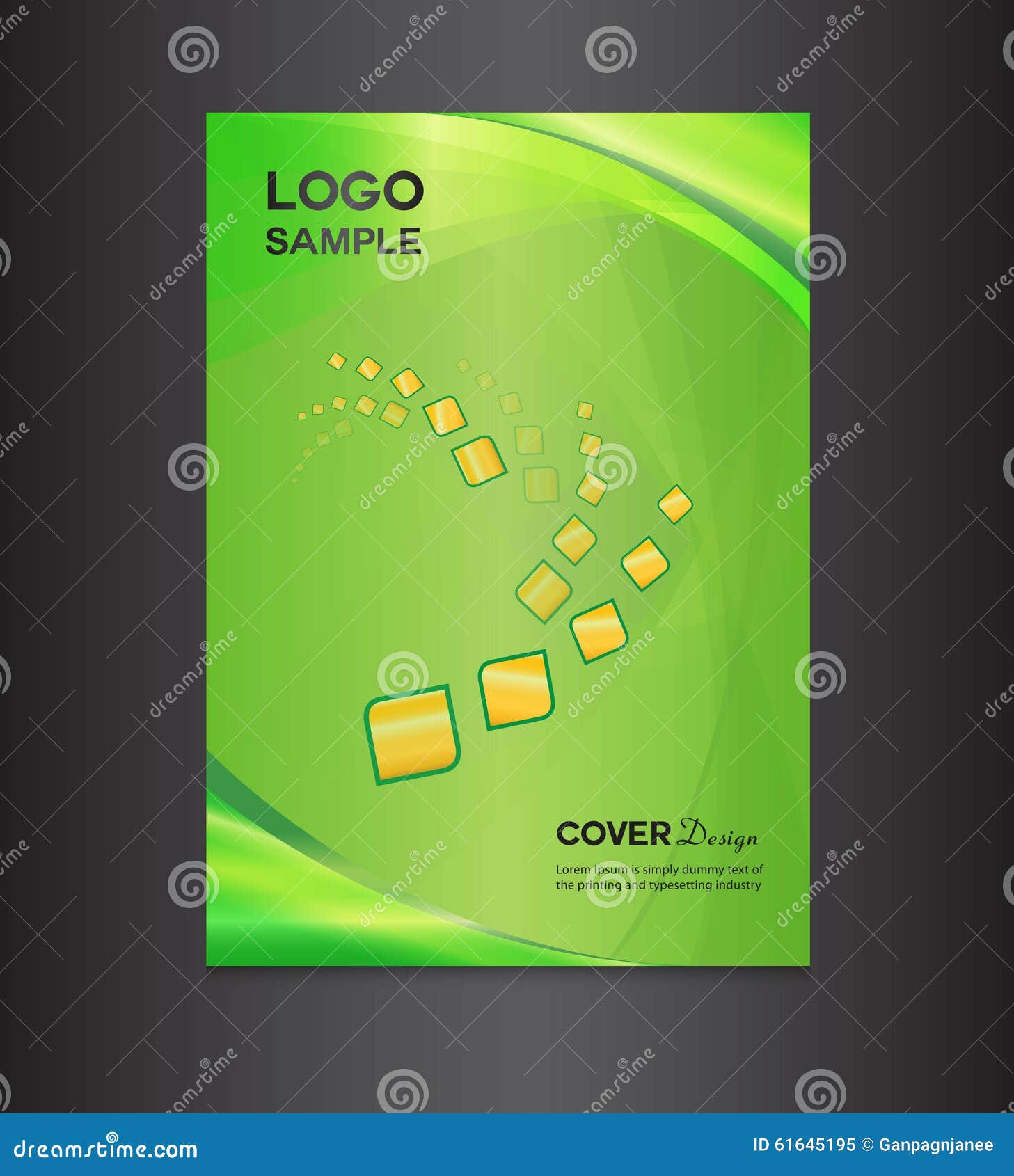 Green Cover Design Vector Illustration Stock Vector Illustration of