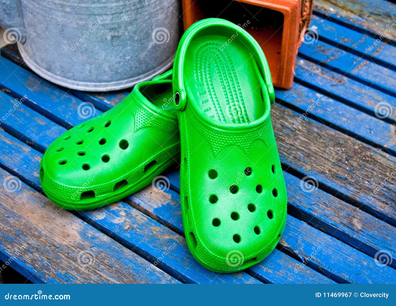 bright green crocs