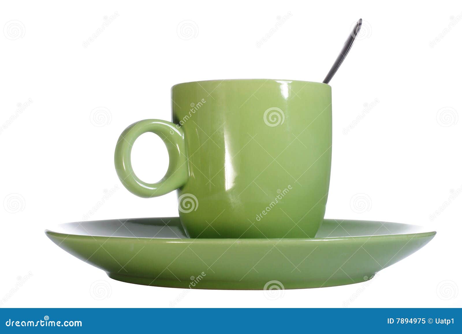 Green cup and plate stock image. Image of white, close 7894975