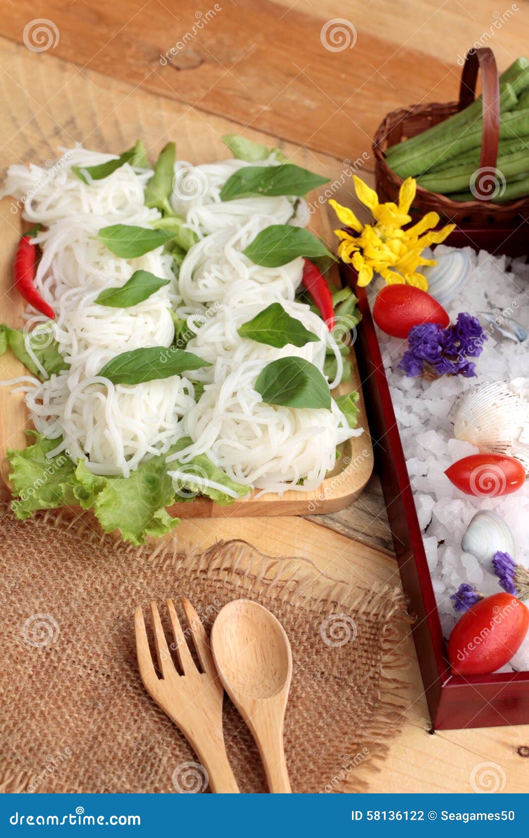 Green Curry Coconut Milk with Rice Noodle. Stock Photo Image of salad