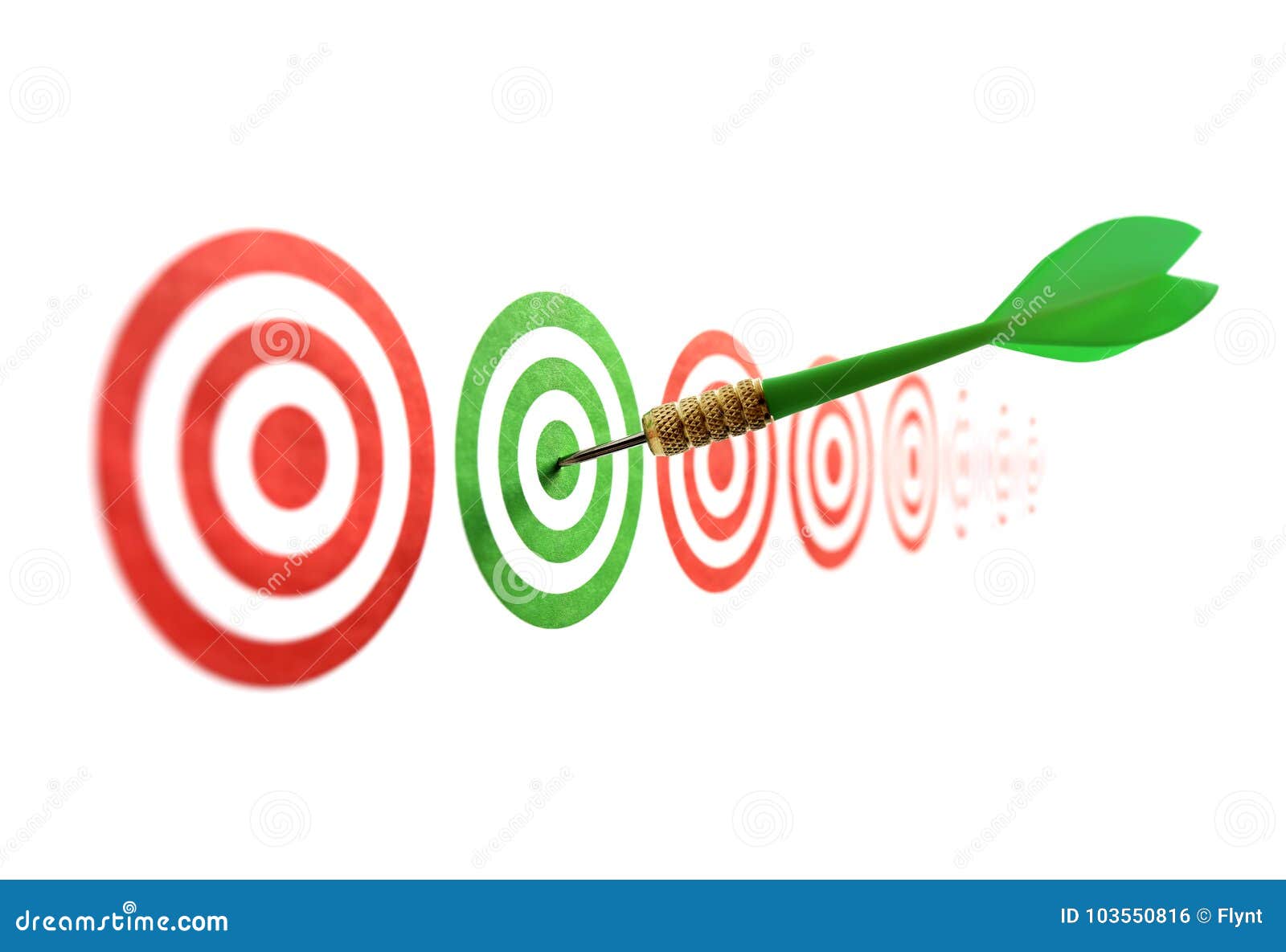 green dart in target