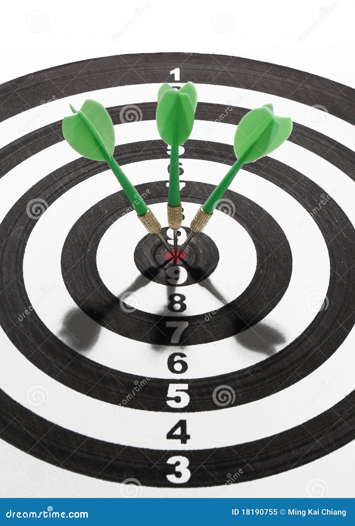 Green darts on target stock image. Image of precision 18190755