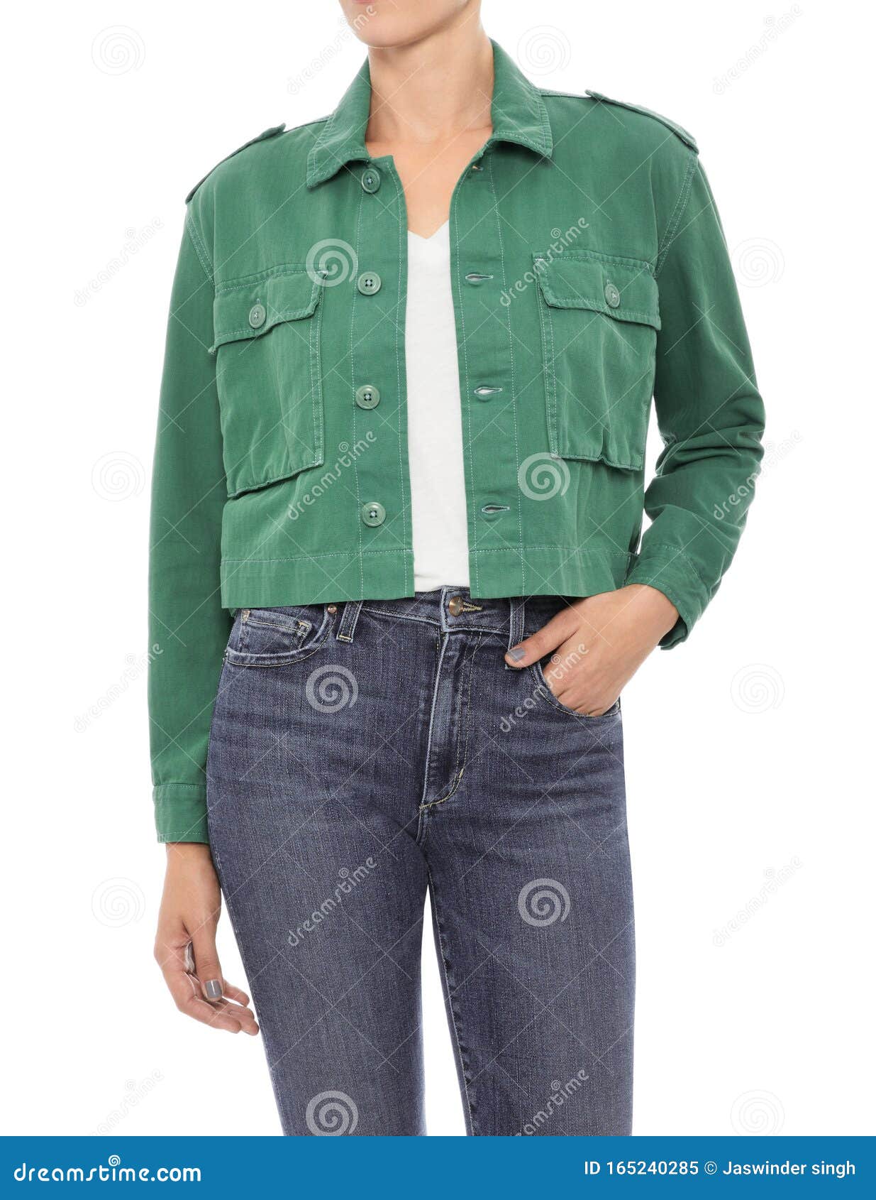 green denim shirt womens