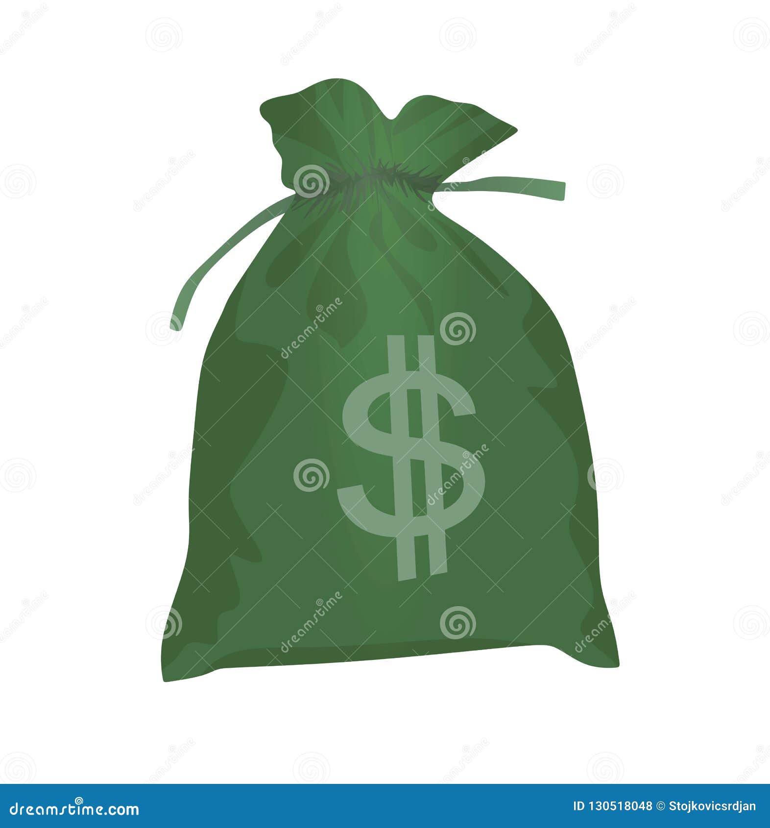 Green dollar bag stock vector. Illustration of full - 130518048