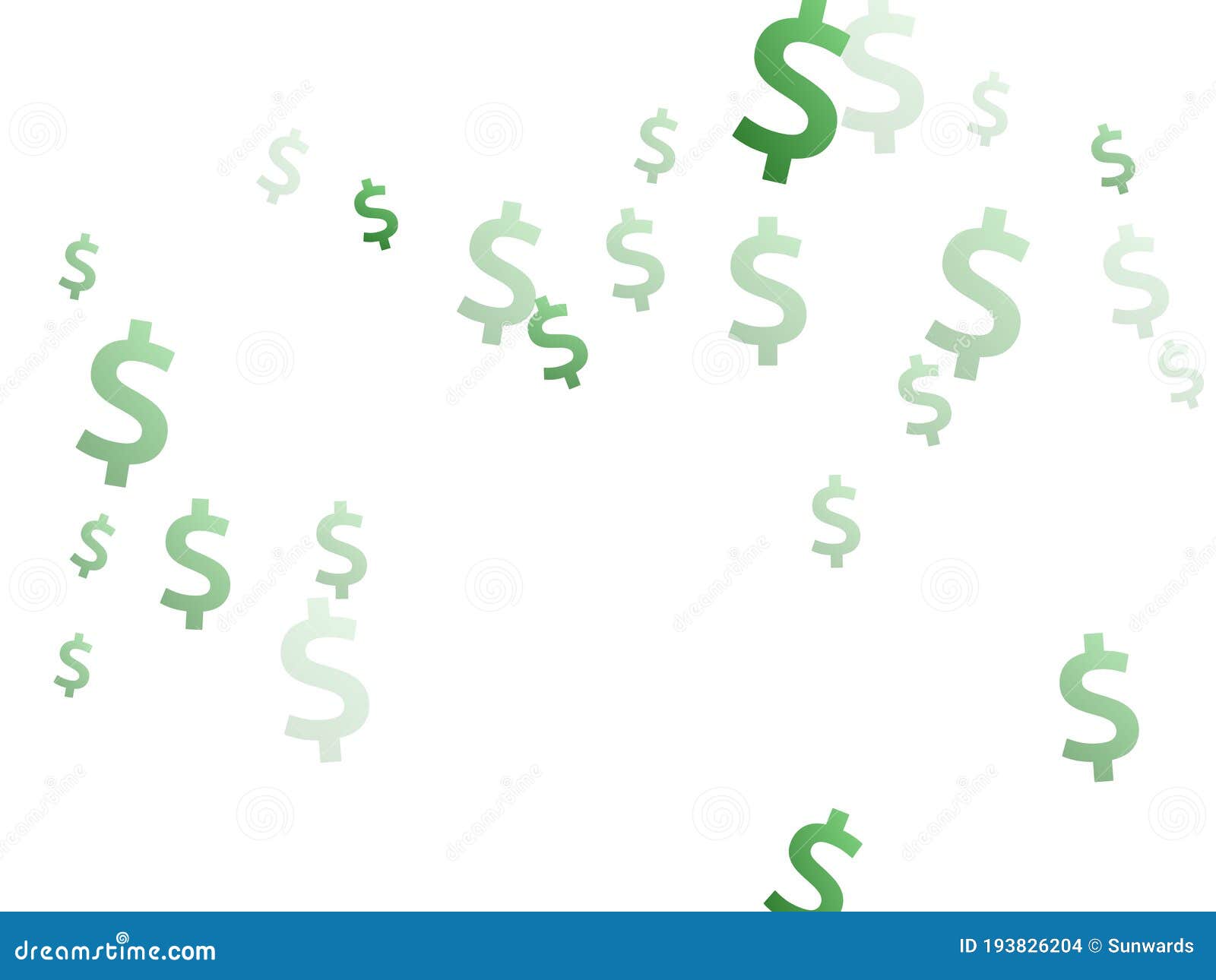 Green Dollar Symbols Scatter Currency Vector Stock Vector Illustration Of Dime Design 193826204