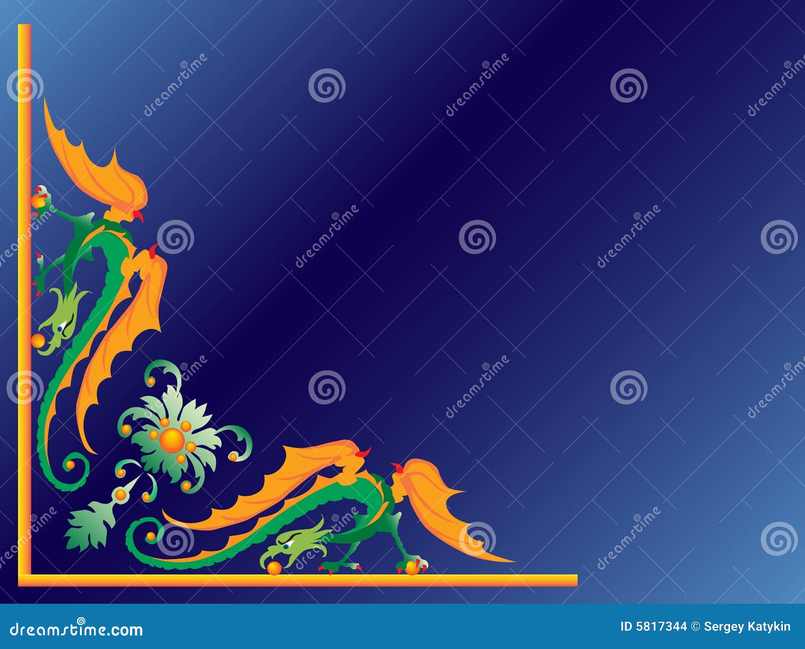 Green dragon. stock vector. Illustration of dragon, covered - 5817344