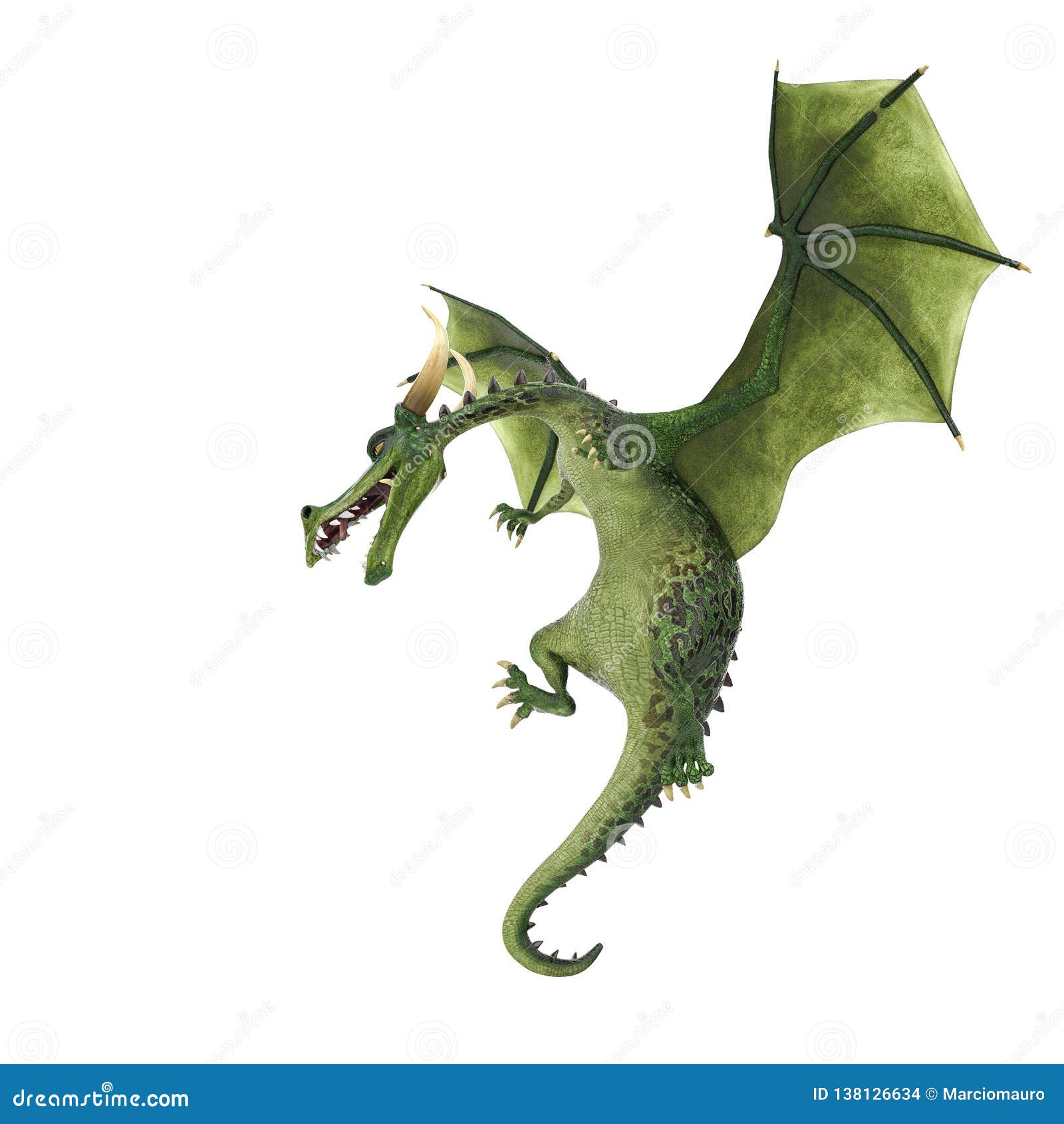 green dragon flying