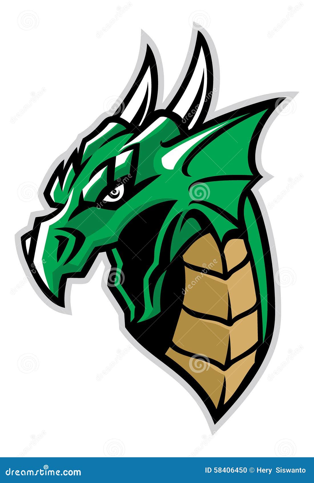 green dragon head mascot