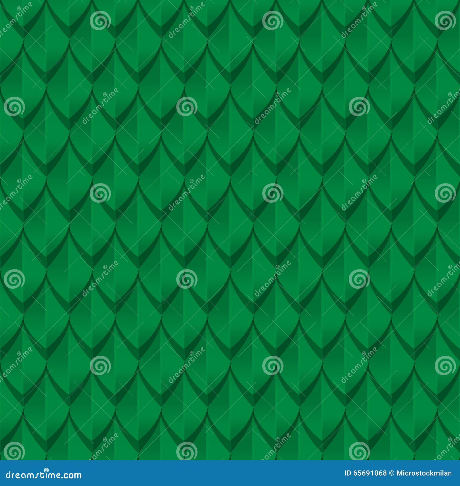 Green Dragon Scales Seamless Background Texture Stock Vector