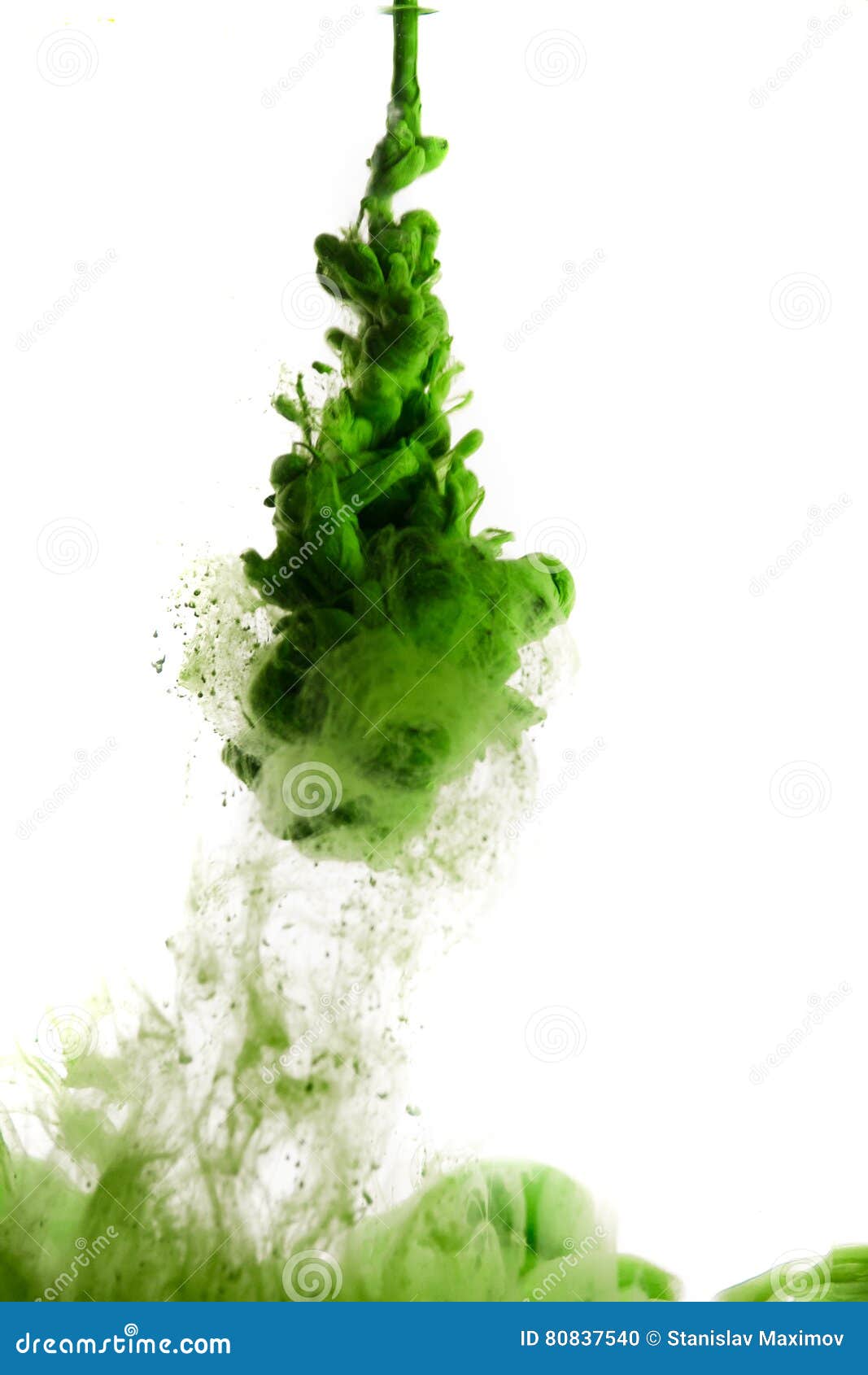 Green dye in water stock photo. Image of fume, dilute - 80837540