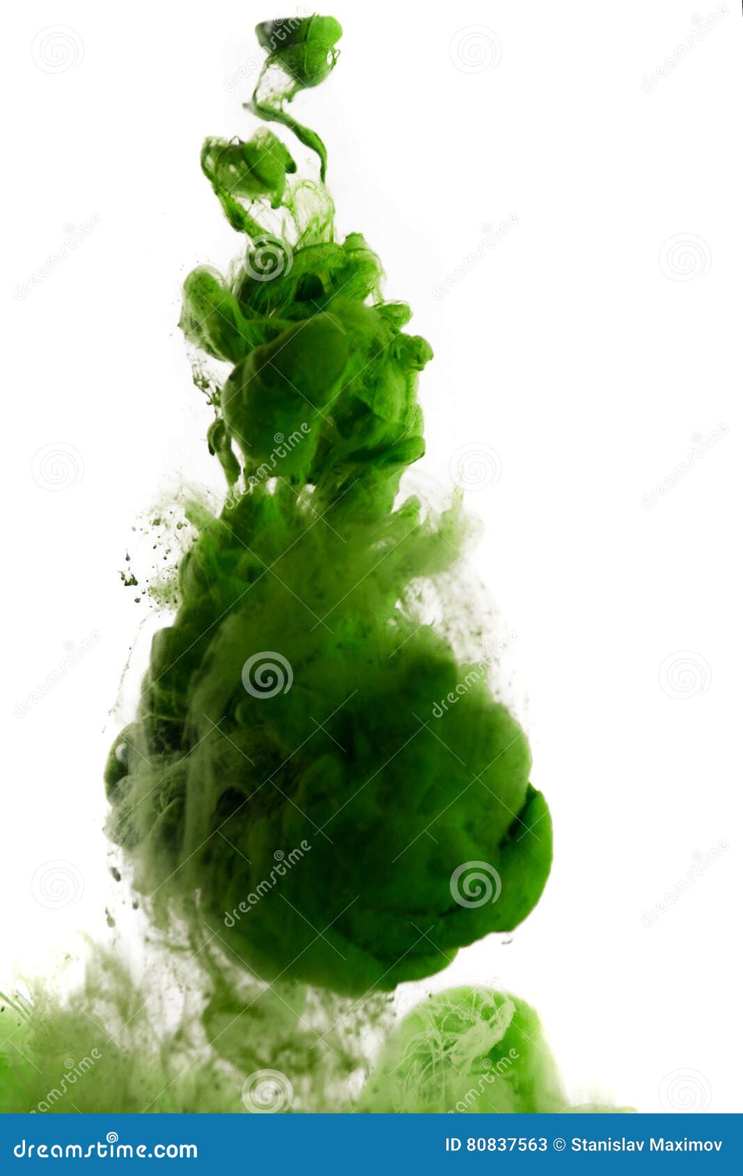 Green dye in water stock image. Image of motion, blob - 80837563