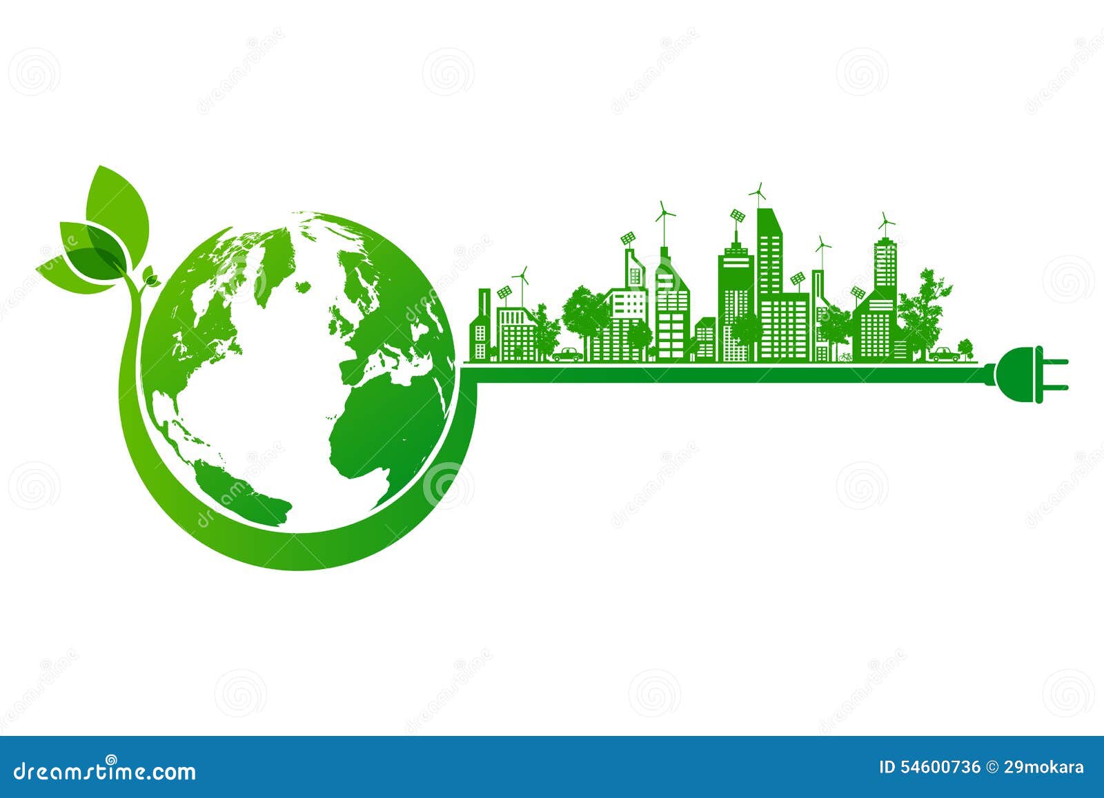 green earth and city eco concept