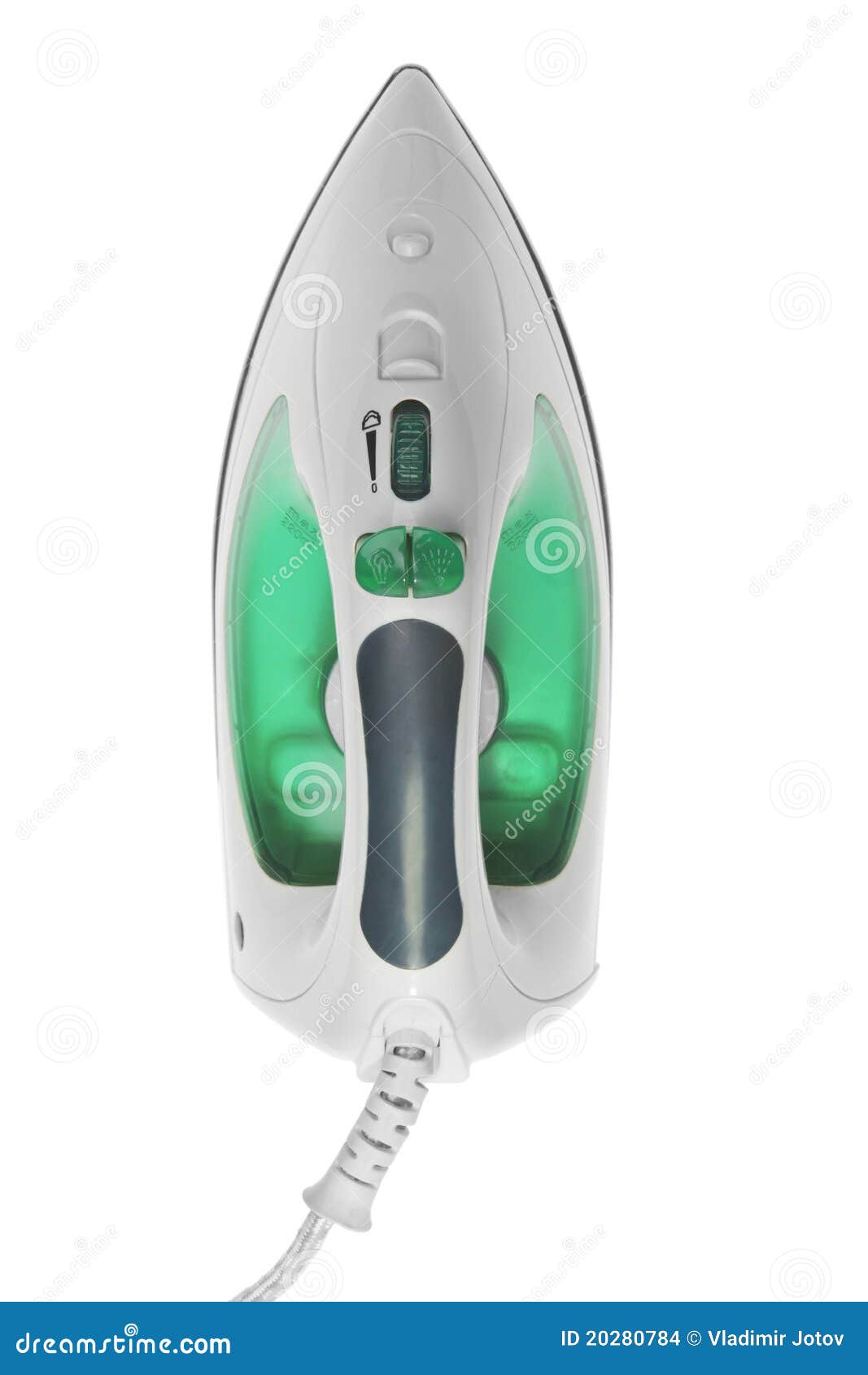 Green electric iron. stock photo. Image of clothing, modern 20280784