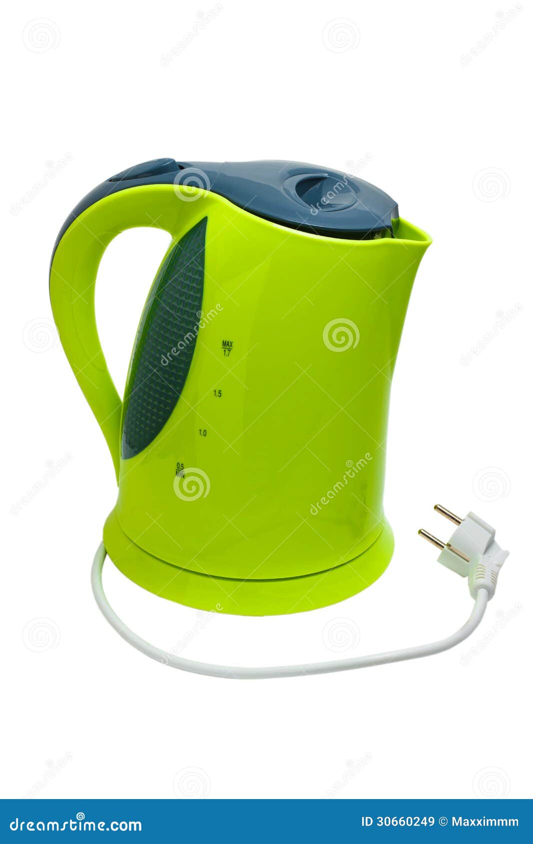 Green Electric Tea Kettle Isolated Stock Image Image of contemporary