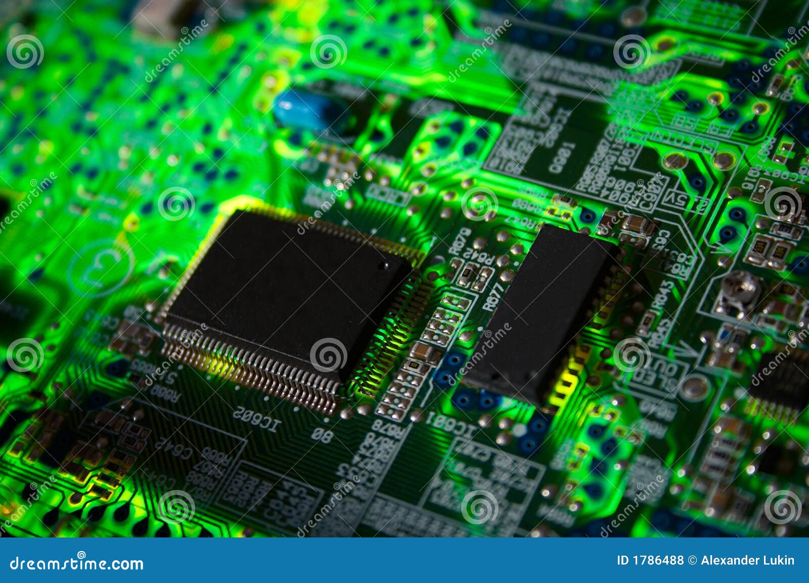 Green electronic board stock photo. Image of computer 1786488