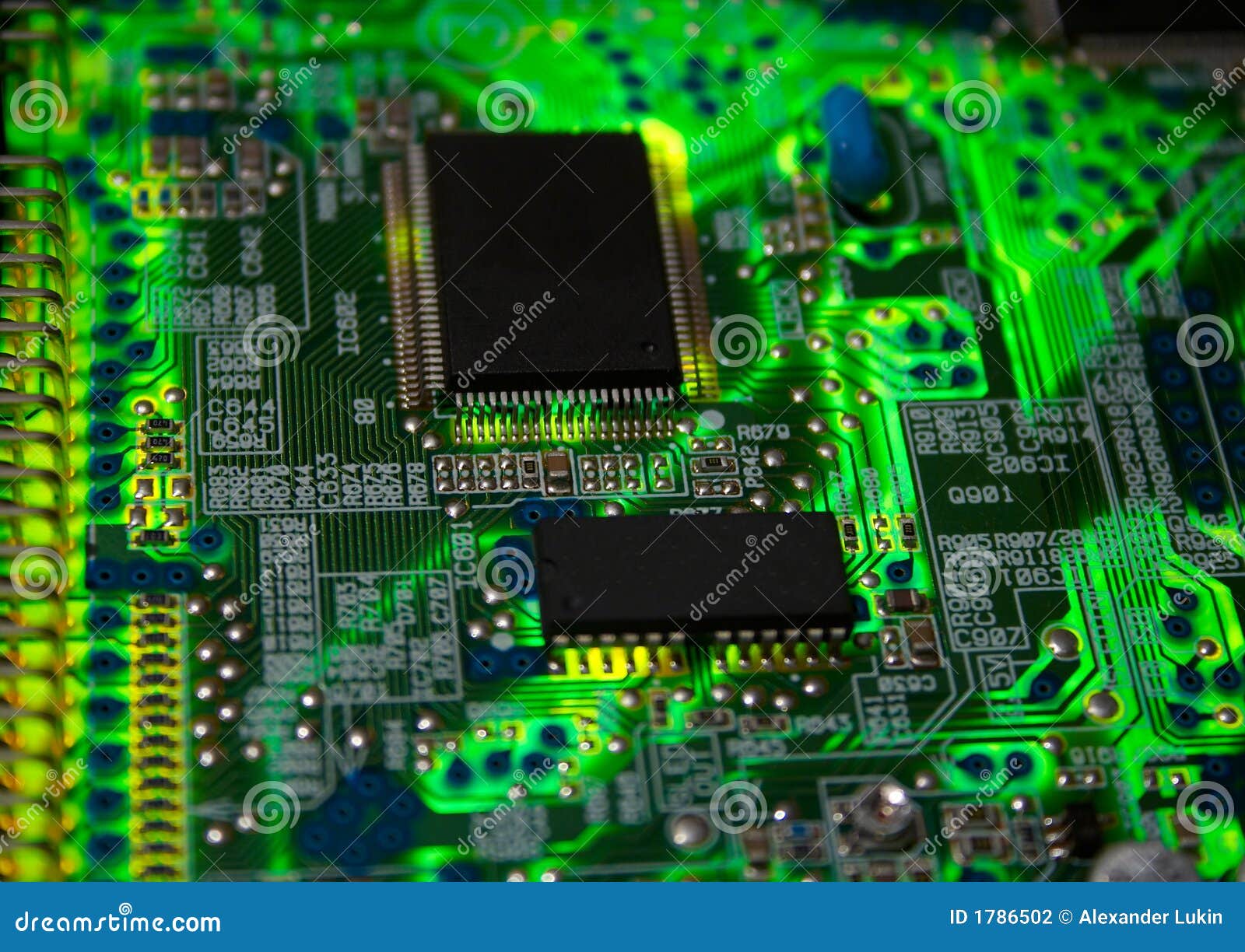 Green electronic board stock photo. Image of electronics 1786502