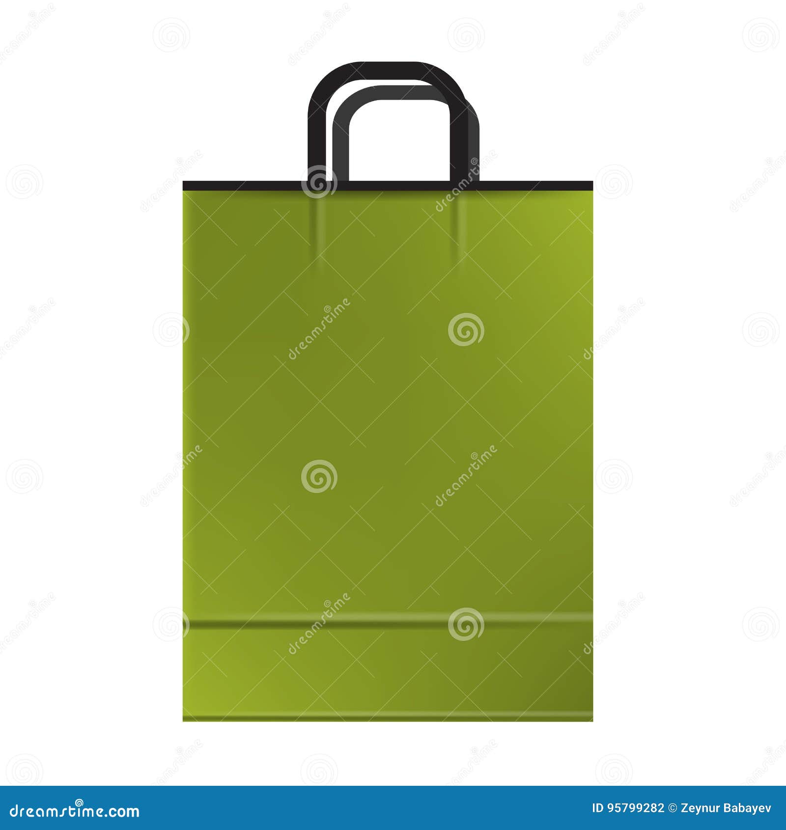 Download Green Empty Shopping Paper Bag. Ready To Use Mockup Vector ...