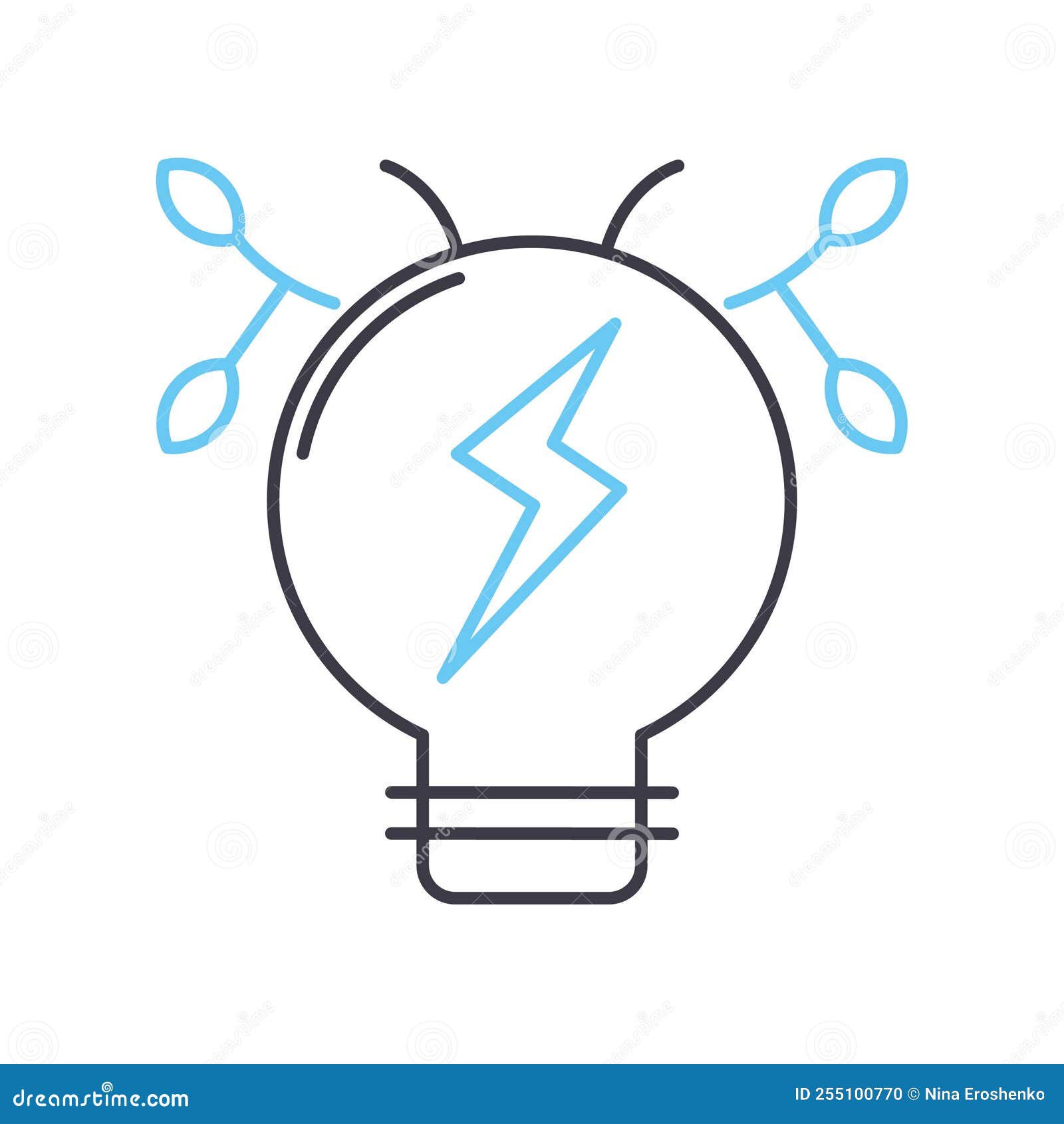 Green Energy Source Line Icon, Outline Symbol, Vector Illustration