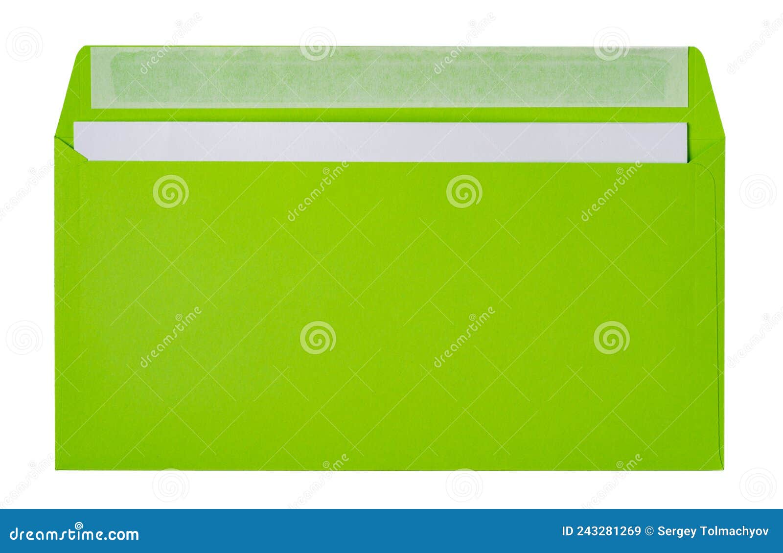 Green Envelope Isolated on White Background Stock Image Image of