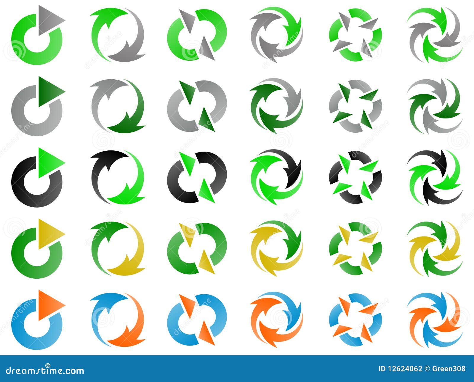Green Environmental Recycling Vector Logo Designs Stock Vector