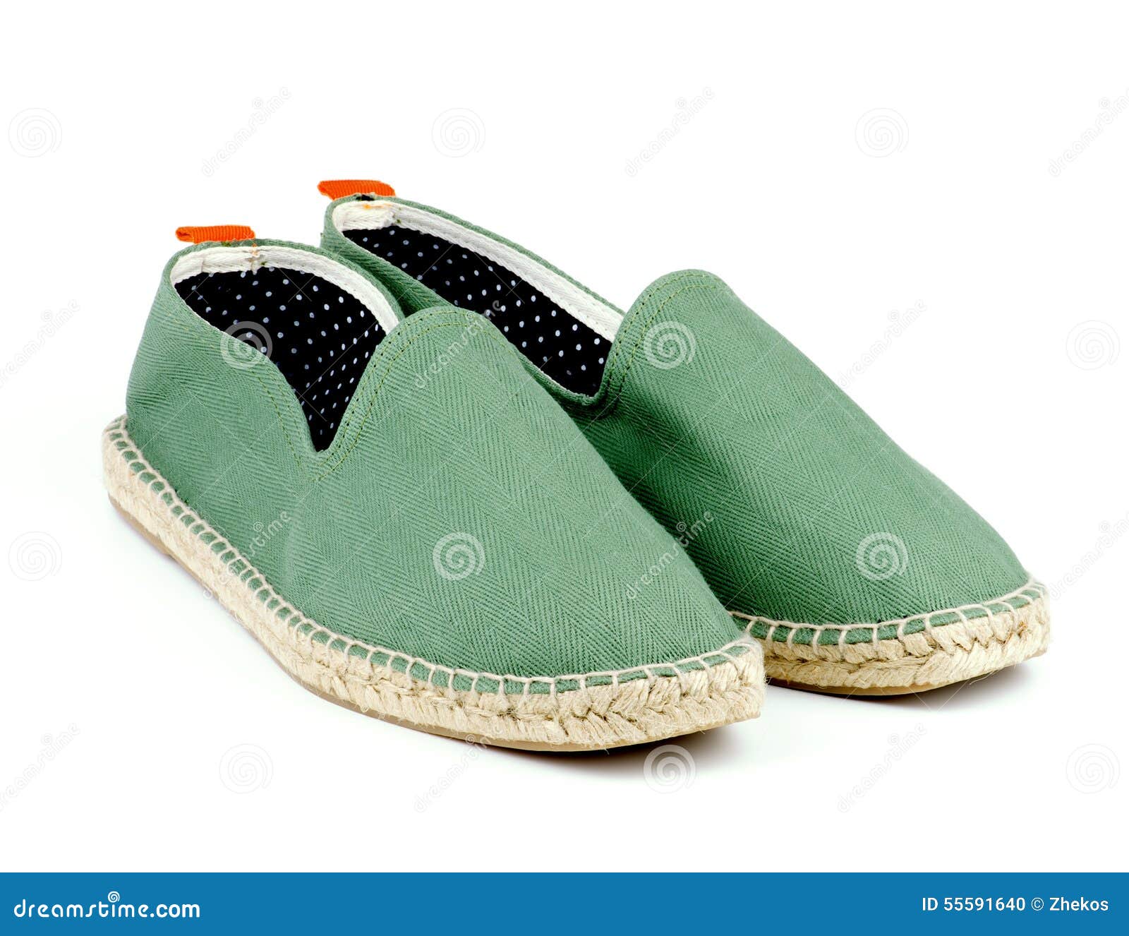 Green Espadrilles stock photo. Image of dark, polka, shoes 55591640
