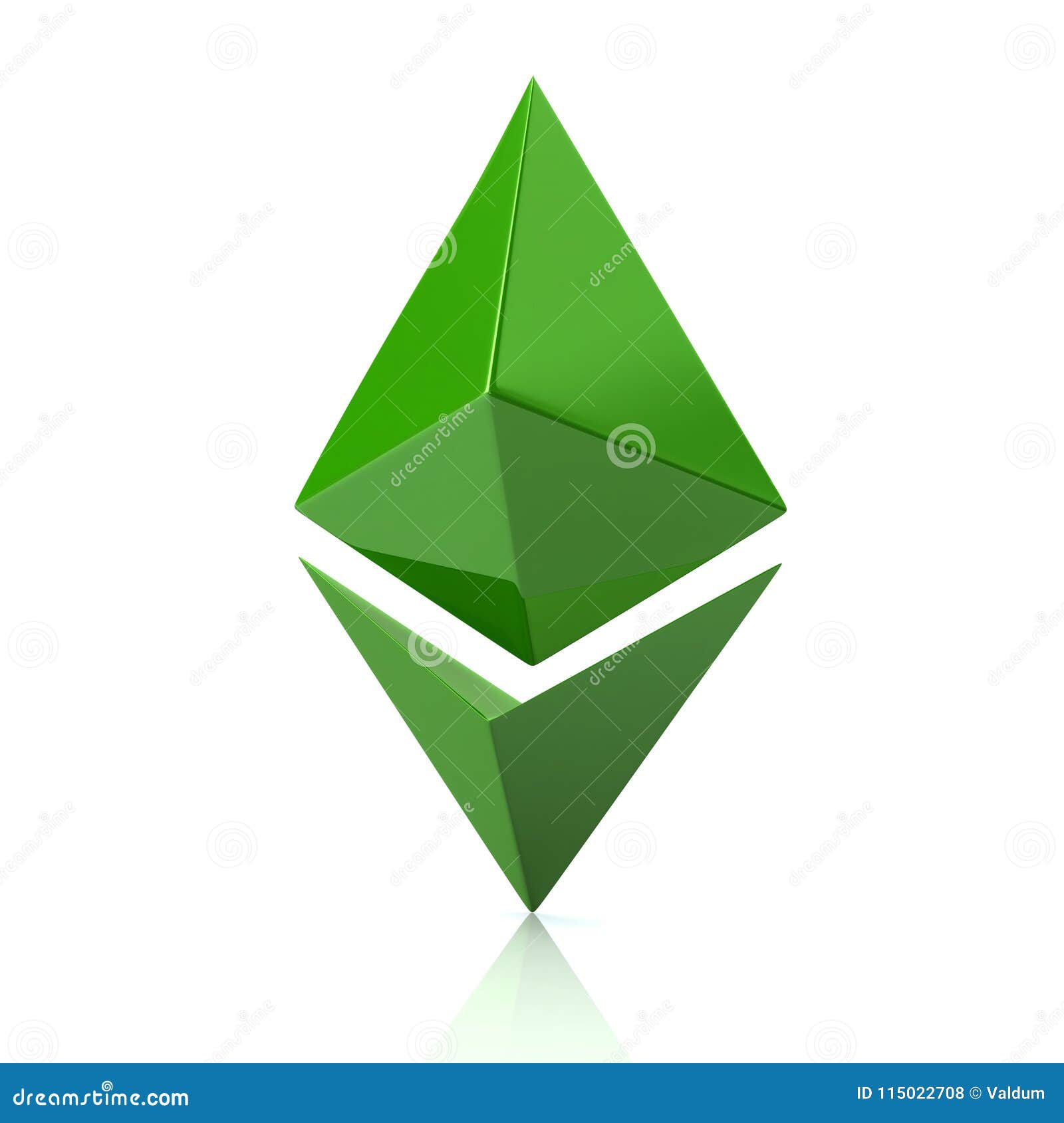 Green Ethereum Cryptocurrency Icon 3d Illustration Stock ...