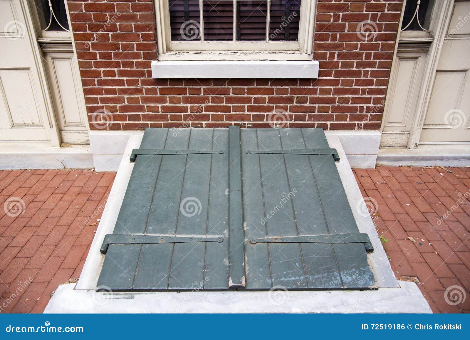 Green Exterior Storm Cellar Doors Stock Photo Image of outside