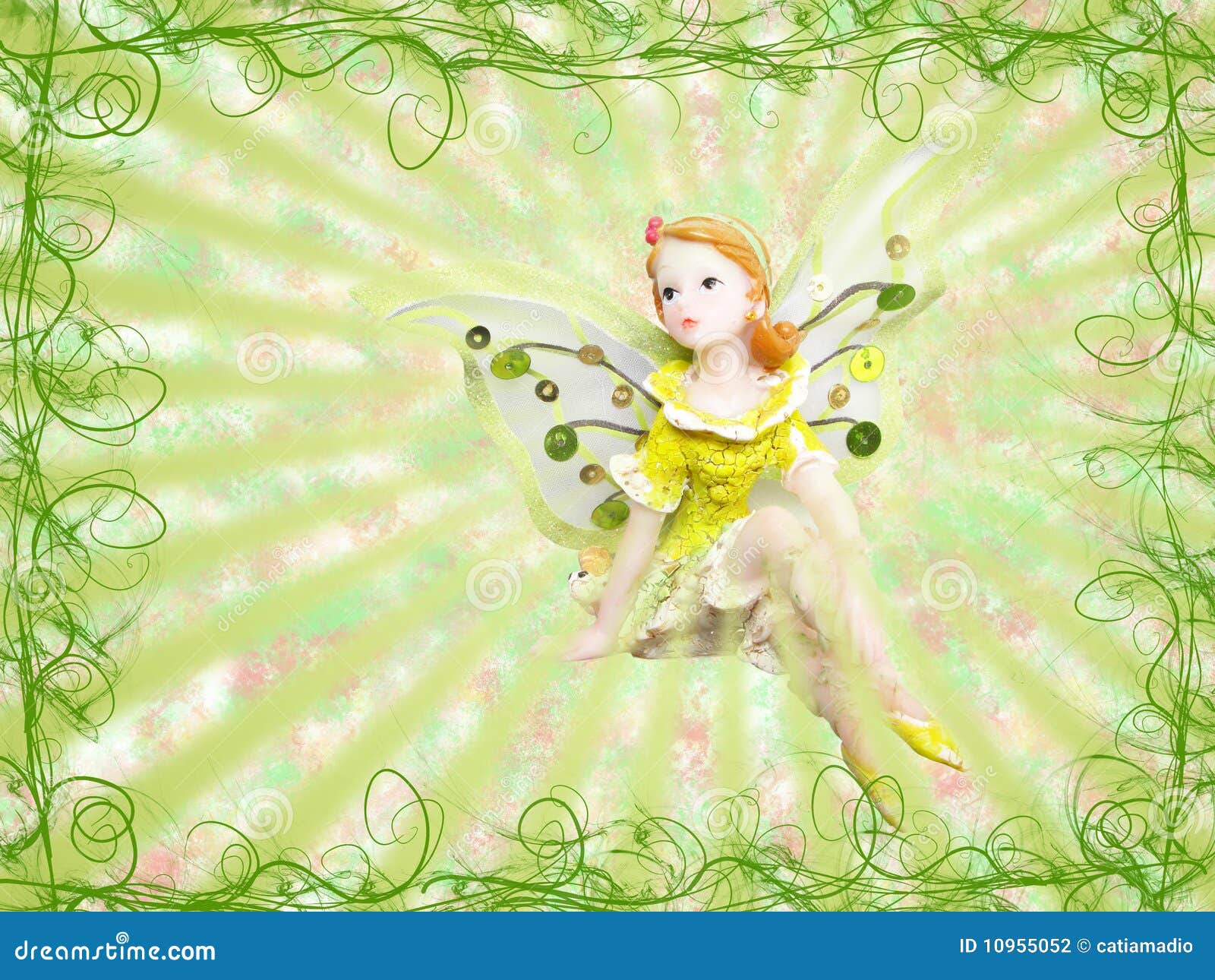 Green fairy stock illustration. Illustration of border - 10955052
