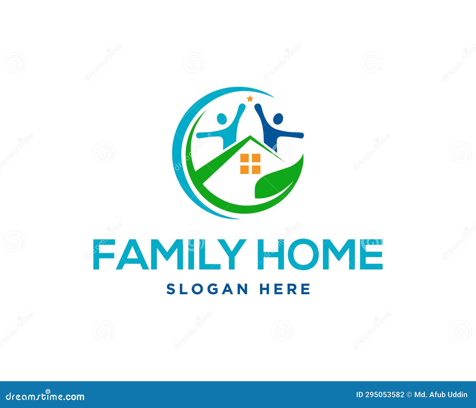 green family house or healthy family house logo .