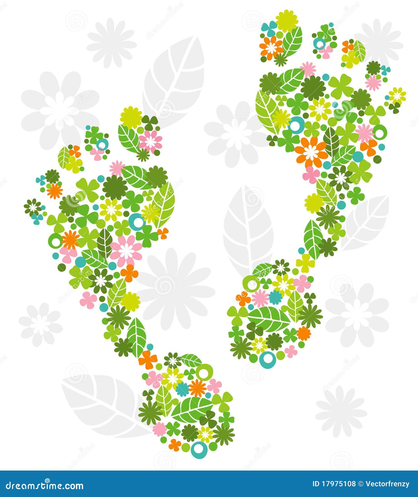 Green feet stock vector. Illustration of nature, orange 17975108