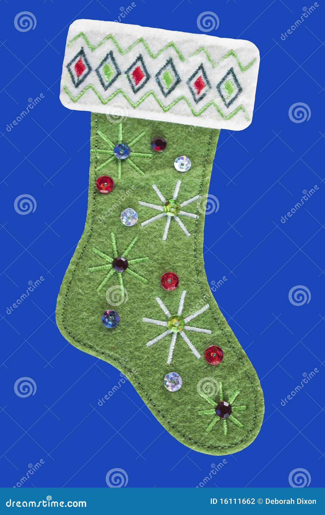 Green Felt Christmas Stocking Stock Photo Image of celebration