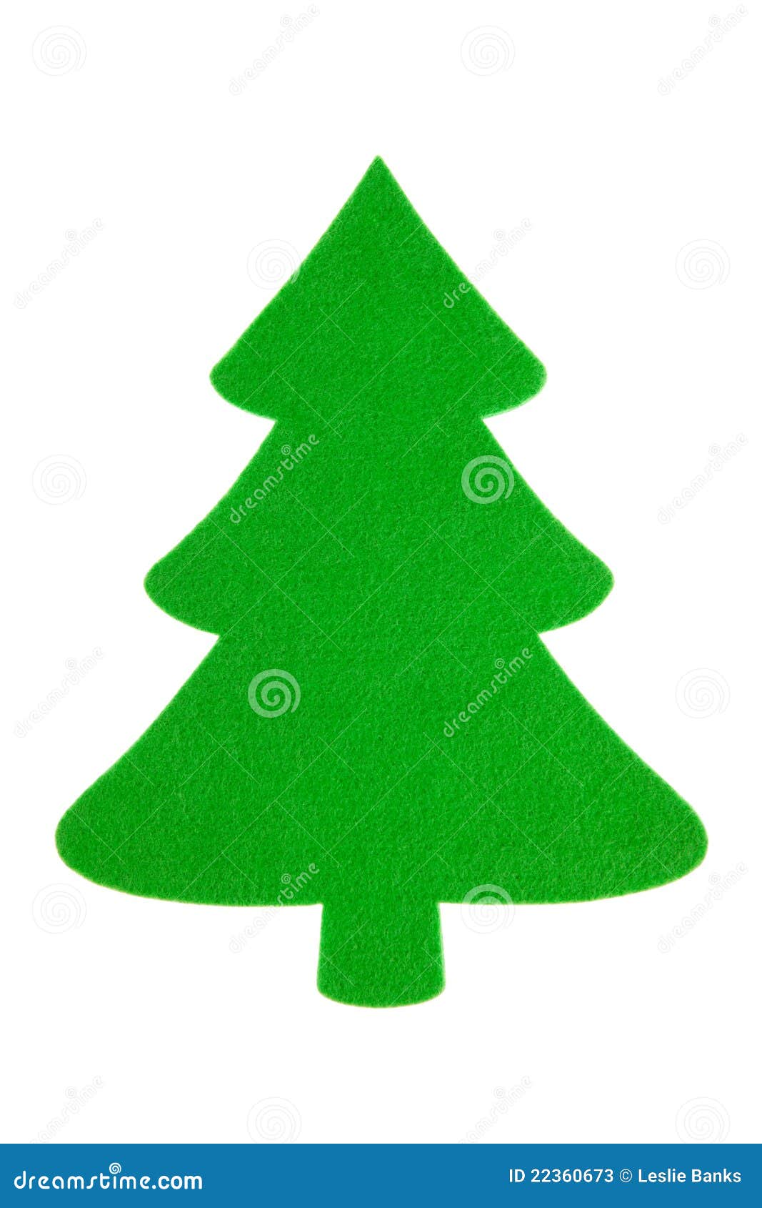 Green Felt Christmas Tree Cutout Isolated On White Stock Photos Image 22360673