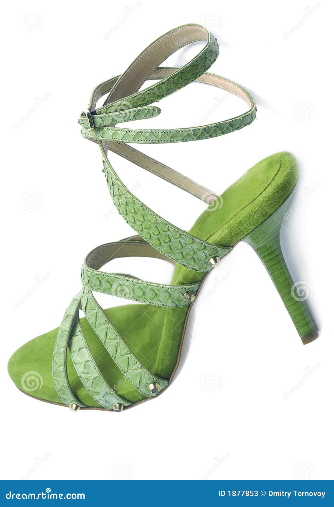 Green Female Leather shoe stock image. Image of date, beauty 1877853