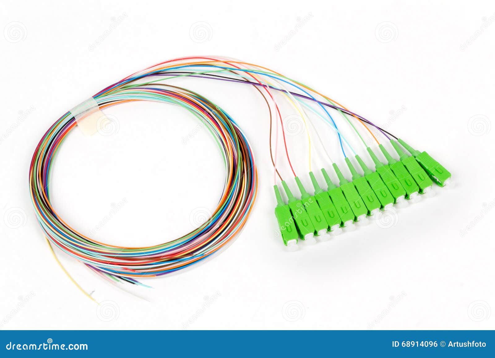 Green Fiber Optic SC Connectors Stock Photo Image of center, digital 68914096