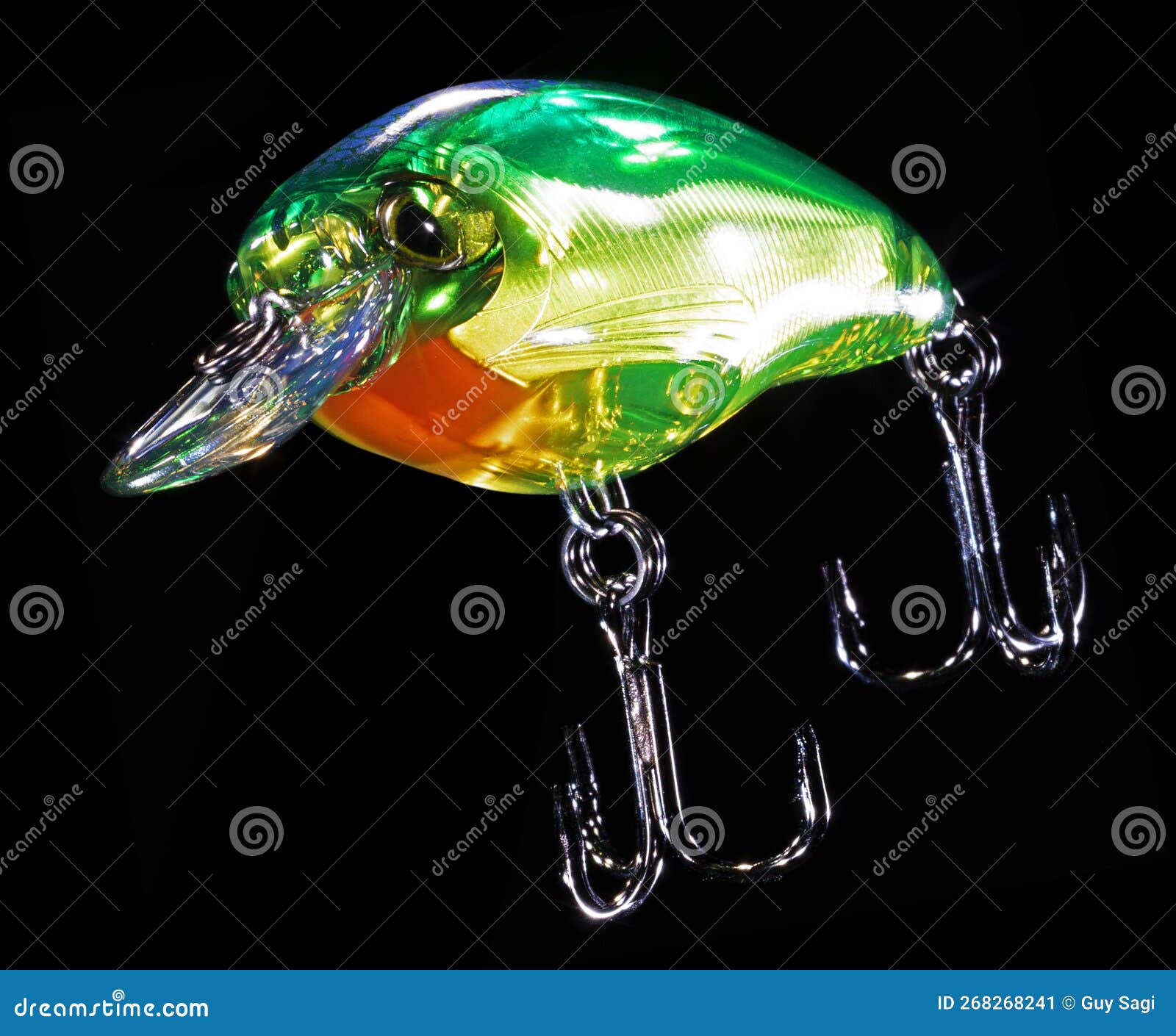 Green Fishing Lure on Black Stock Image - Image of green, catch: 268268241