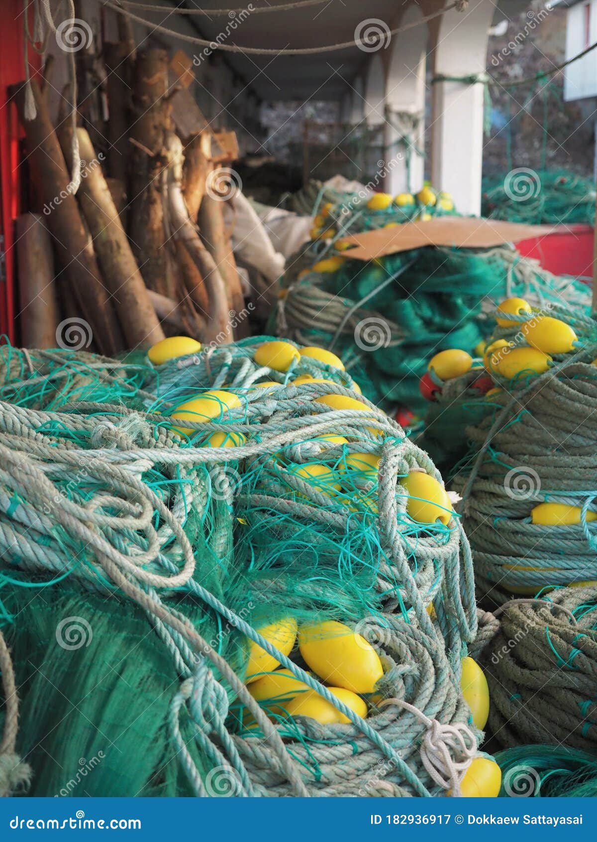 Used Yellow Fishing Nets Stock Photos - Free & Royalty-Free Stock