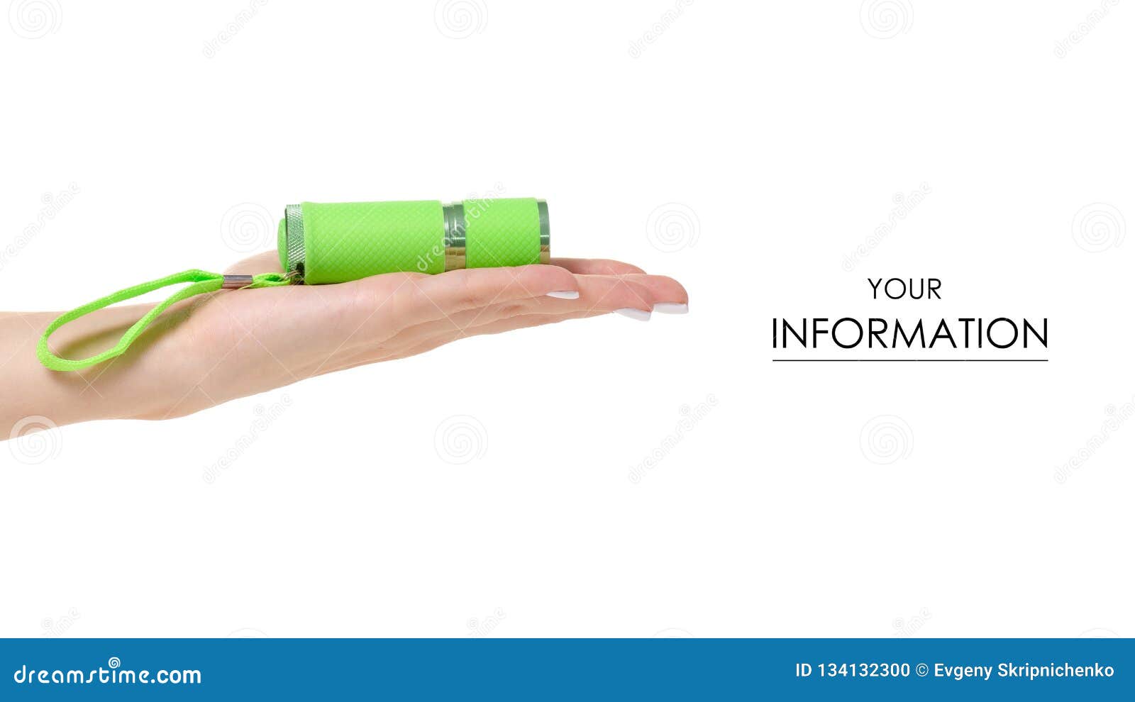 Green Flashlight Energy in Hand Pattern Stock Photo Image of