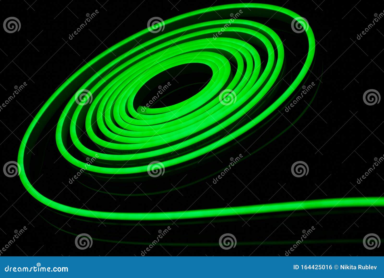 Green Flexible Led Tape Neon Flex on Black Background Stock Photo - Image  of glowing, bright: 164425016