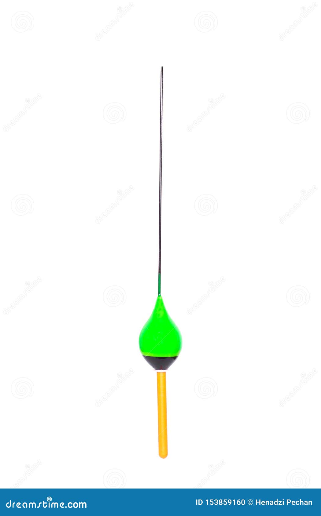 Green Float for Fishing, Tackle for Fishing Rods, Isolate Stock Photo