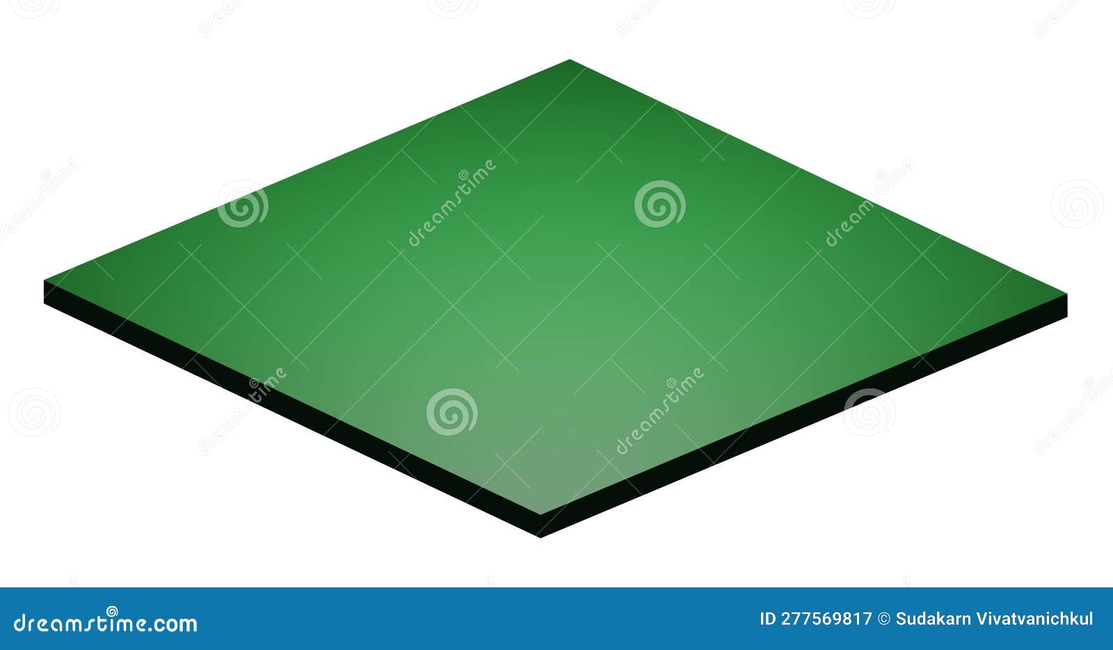 Green Floor Empty Isometric. 3d Rendering Stock Image Illustration of