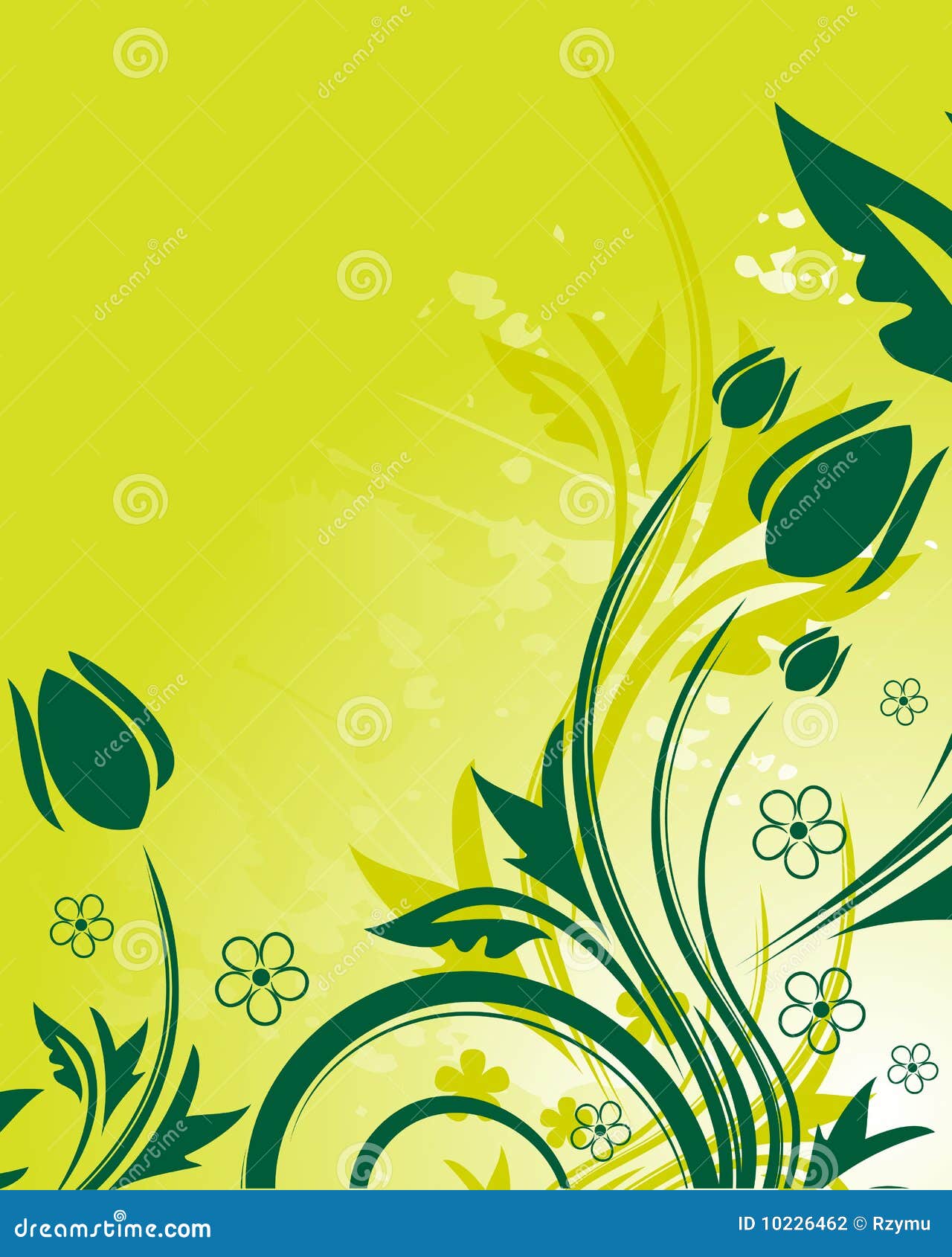 Green floral background stock vector. Illustration of decor - 10226462