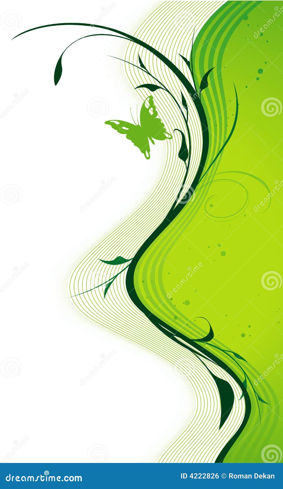 Green Floral background stock vector. Illustration of ornament 4222826