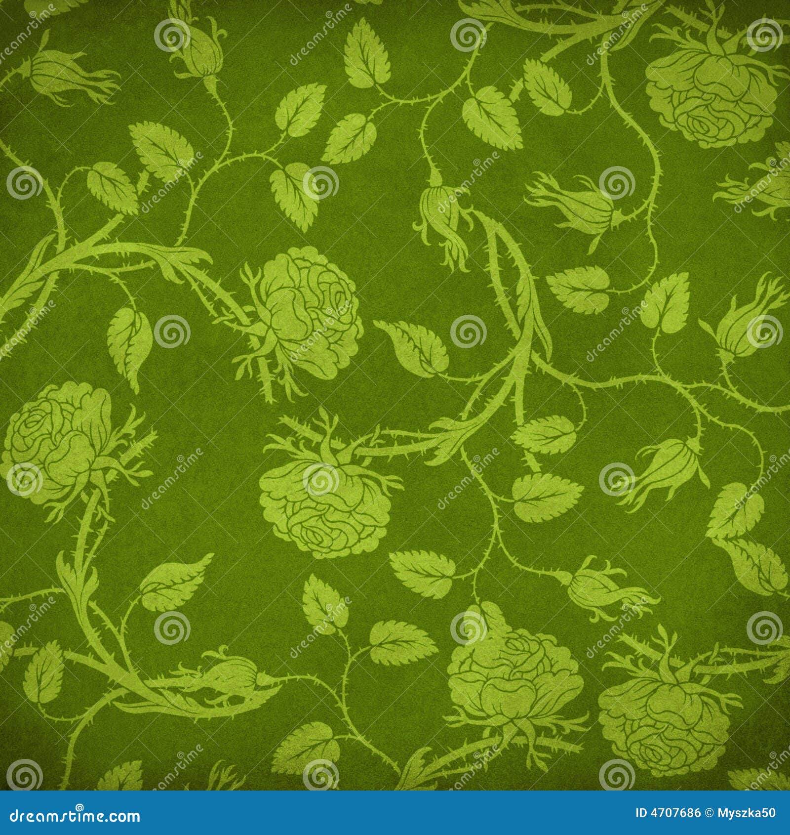 Green floral background stock illustration. Illustration of decorative ...