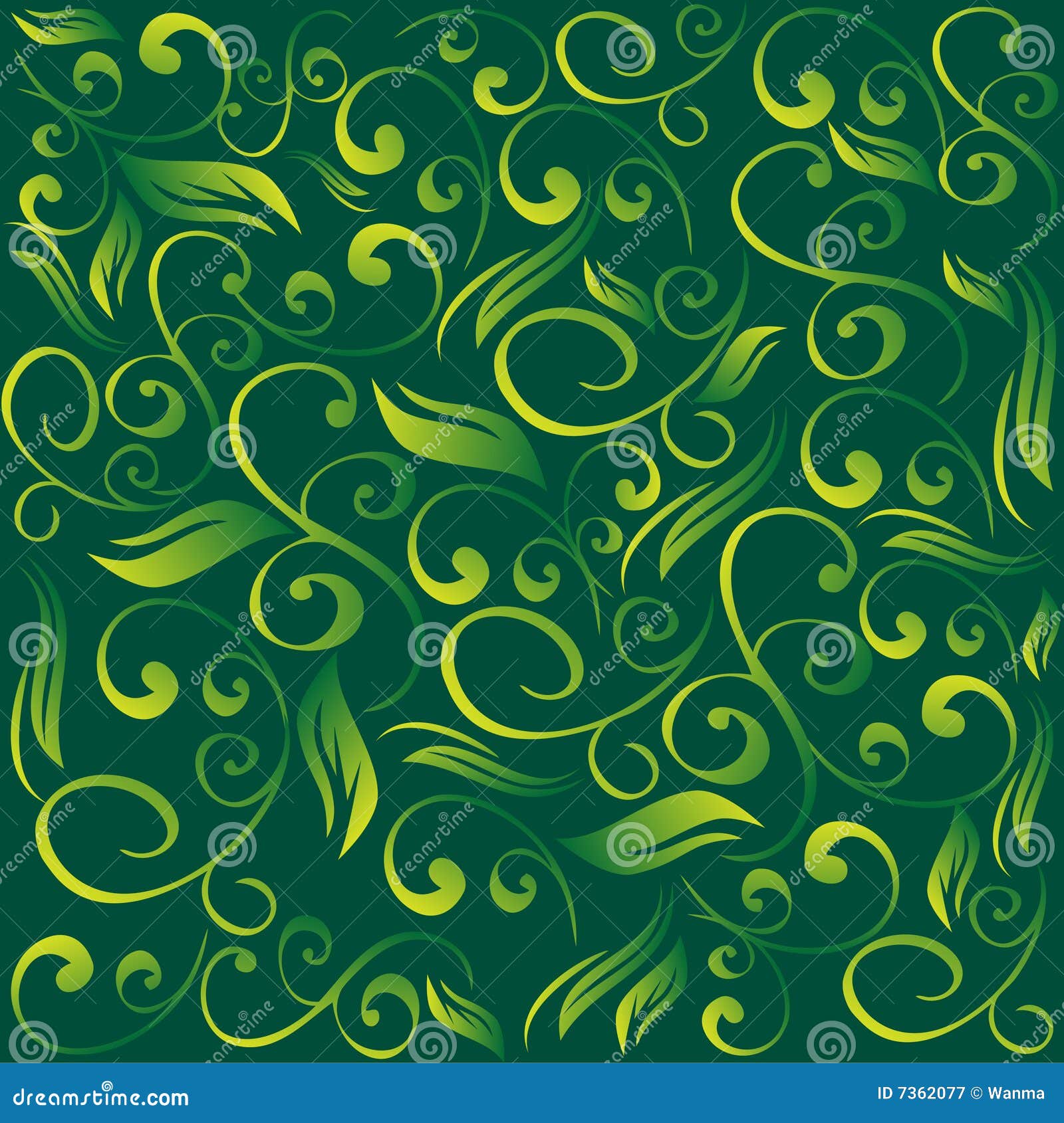 Green floral background stock vector. Illustration of creativity 7362077