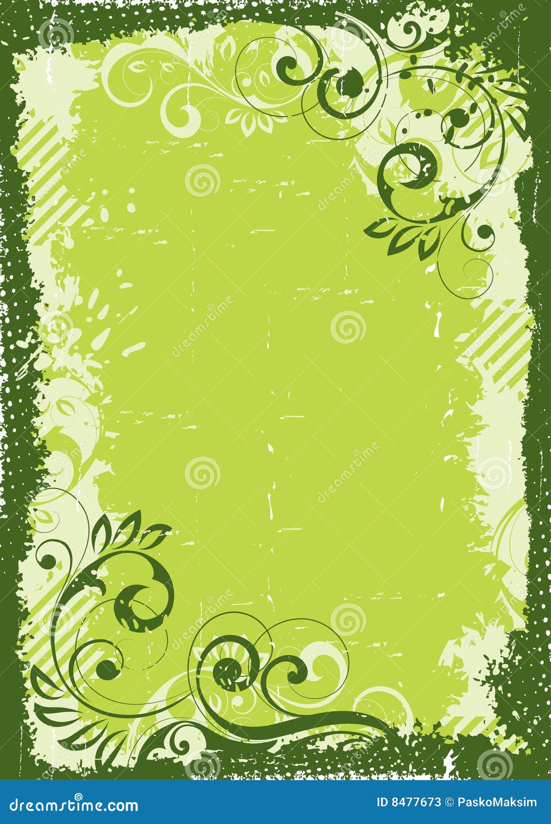 Green floral background stock vector. Illustration of floral - 8477673