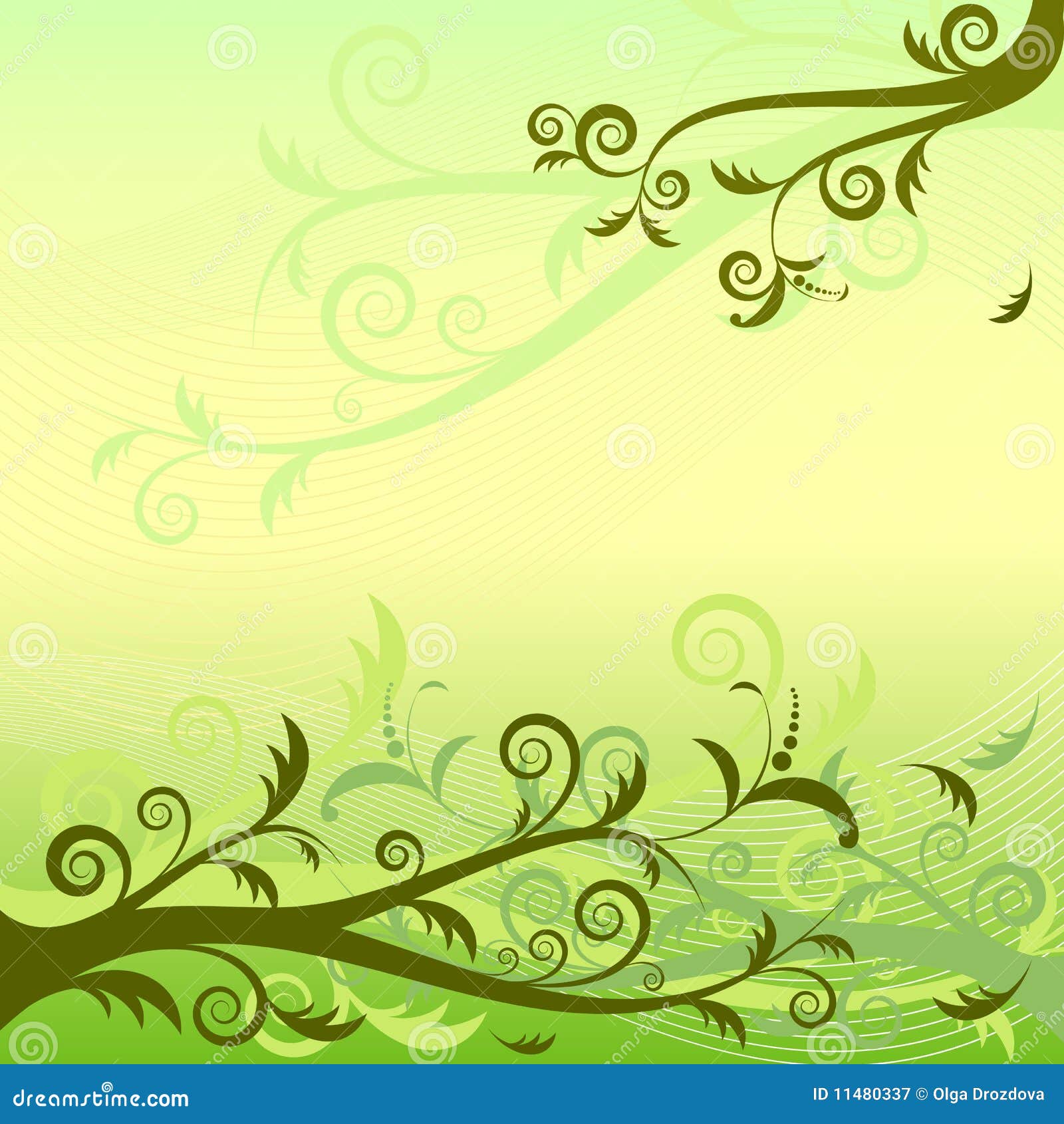 Green Floral Background (vector) Stock Vector Illustration of flower